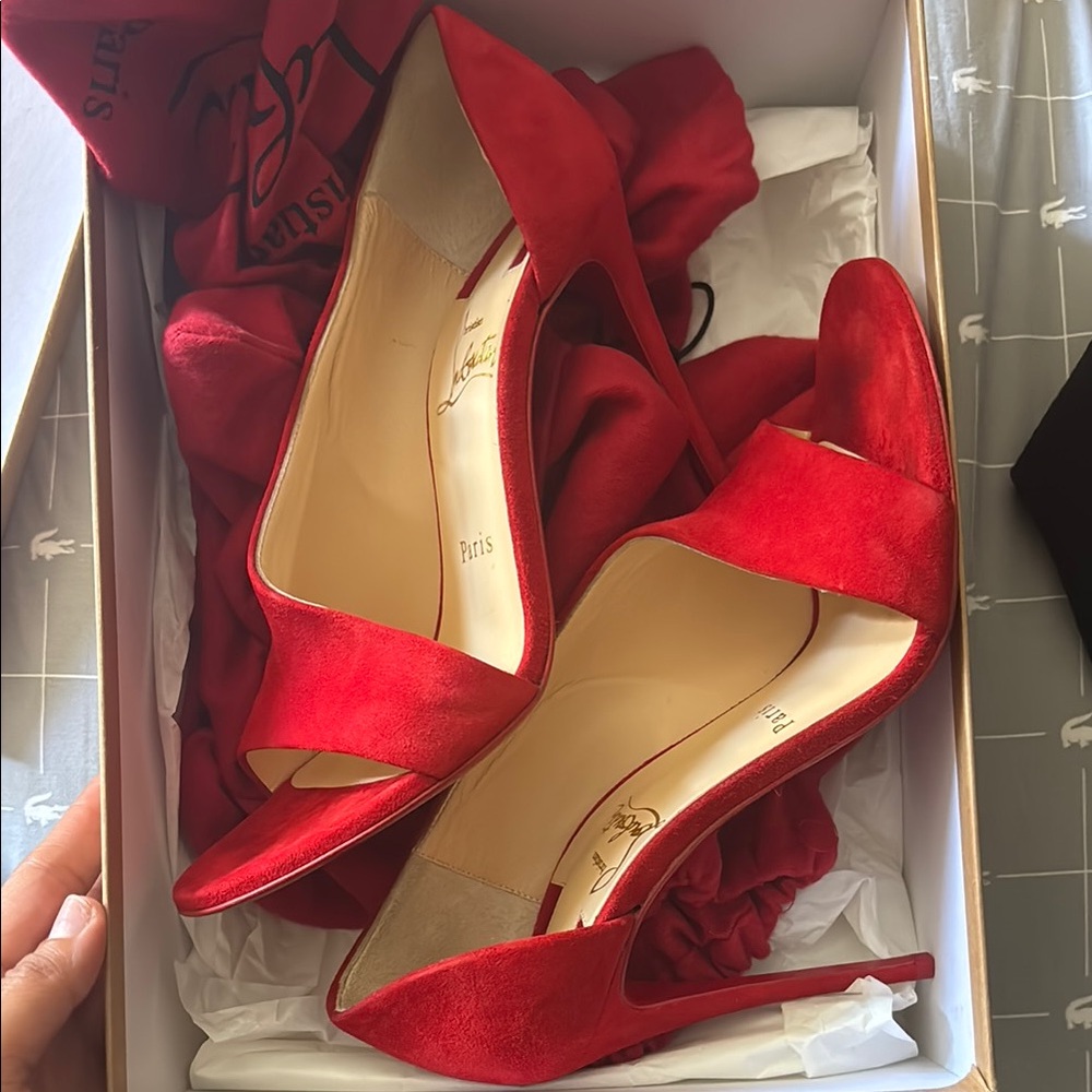 Christian Louboutin Red Suede Heels